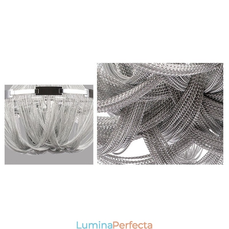 Candelabru cu ciucuri Lumină suspendată de designer Argintiu auriu