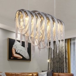 Candelabru cu ciucuri Lumină suspendată de designer Argintiu auriu
