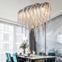 Candelabru cu ciucuri Lumină suspendată de designer Argintiu auriu