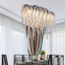 Candelabru cu ciucuri Lumină suspendată de designer Argintiu auriu