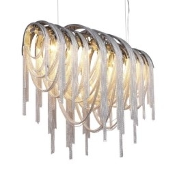 Candelabru cu ciucuri Lumină suspendată de designer Argintiu auriu