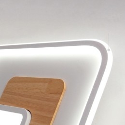 Plafoniere pătrate din lemn, cu reglaj, în stil nordic modern și contemporan, cu telecomandă, pot fi folosite și ca lampă de perete
