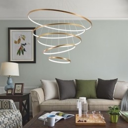 Lampă mare 4 inele 5 inele aur negru alb pandantiv Design modern