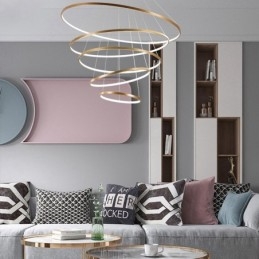Lampă mare 4 inele 5 inele aur negru alb pandantiv Design modern