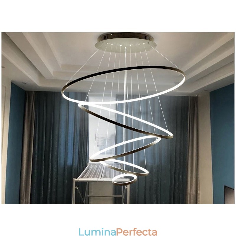 Lampă mare 4 inele 5 inele aur negru alb pandantiv Design modern