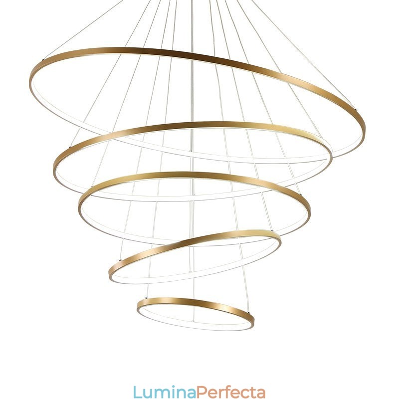 Lampă mare 4 inele 5 inele aur negru alb pandantiv Design modern
