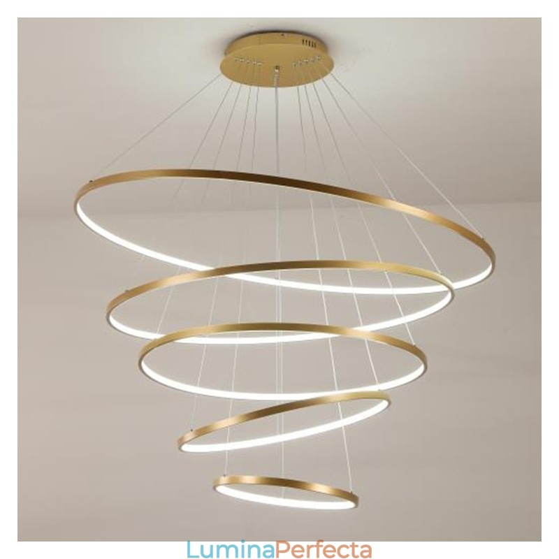 Lampă mare 4 inele 5 inele aur negru alb pandantiv Design modern