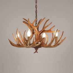 Candelabru antic Antler cu 4 lumini, rustic artistic, retro