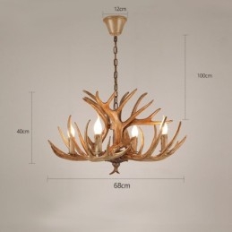 Candelabru antic Antler cu 4 lumini, rustic artistic, retro