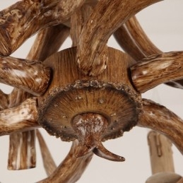 Candelabru antic Antler cu 4 lumini, rustic artistic, retro