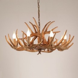 Candelabru antic Antler cu 8 lumini, rustic artistic, retro