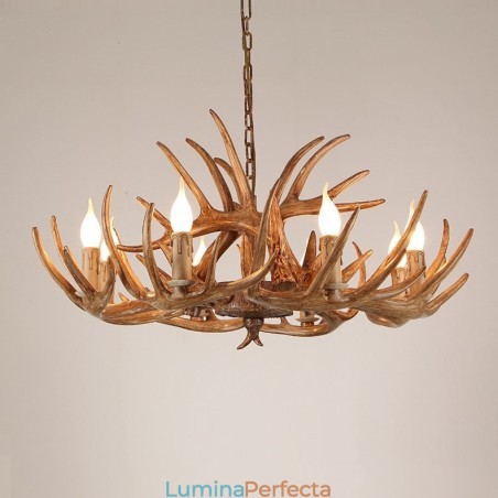 Candelabru antic Antler cu 8 lumini, rustic artistic, retro Candelabru antic Antler cu 8 lumini, rustic artistic, retro