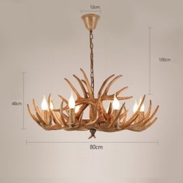 Candelabru antic Antler cu 8 lumini, rustic artistic, retro