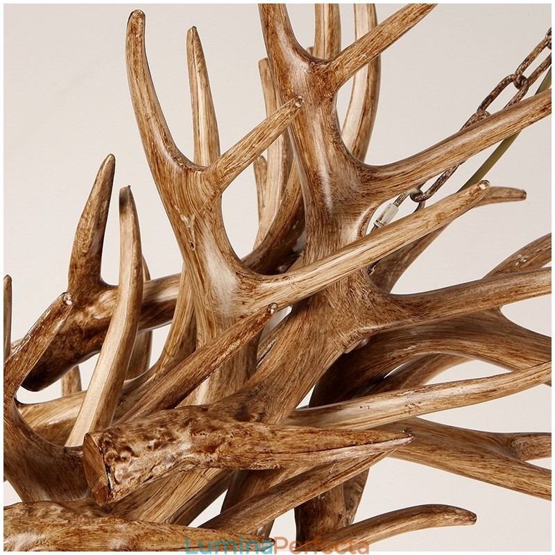 Candelabru antic Antler cu 8 lumini, rustic artistic, retro