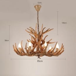 9 Lumini Trei Nivele Rustic Artistic Retro Antler Candelabru Antic