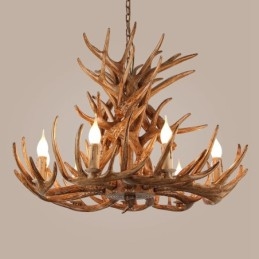 9 Lumini 4 Nivele Rustic Artistic Retro Antler Candelabru Antic