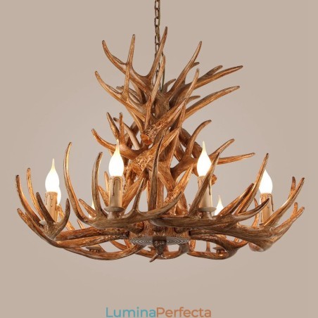9 Lumini 4 Nivele Rustic Artistic Retro Antler Candelabru Antic 9 Lumini 4 Nivele Rustic Artistic Retro Antler Candelabru Antic