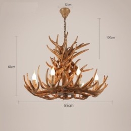 9 Lumini 4 Nivele Rustic Artistic Retro Antler Candelabru Antic