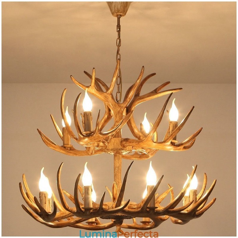 12 (8+4) Lumină 2 Nivele Rustic Artistic Retro Antler Antic Candelabru