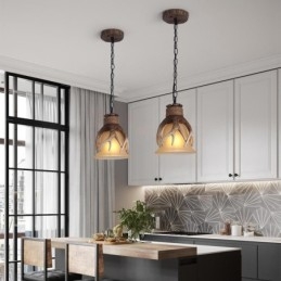 O lumină rustică artistică retro Antler antică cu abajur de sticlă