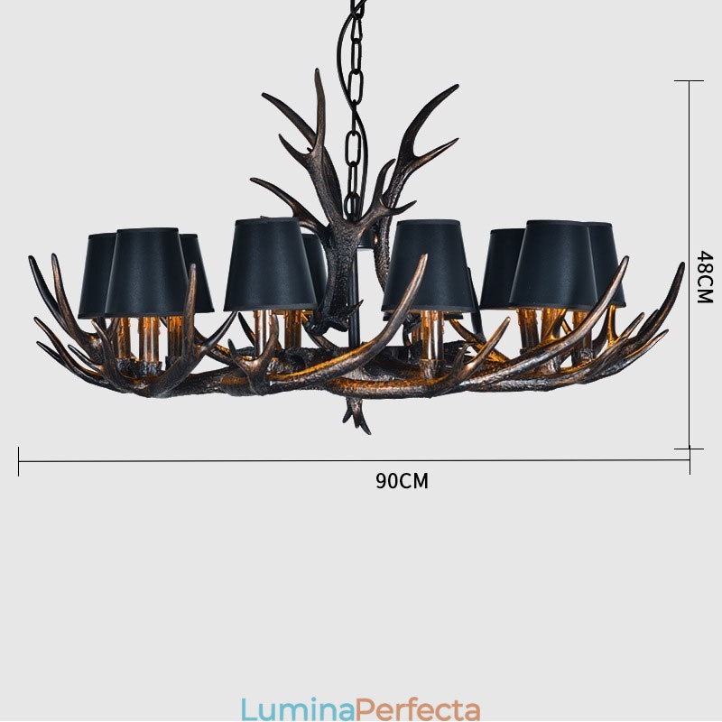 Candelabru antic Antler retro cu nuante