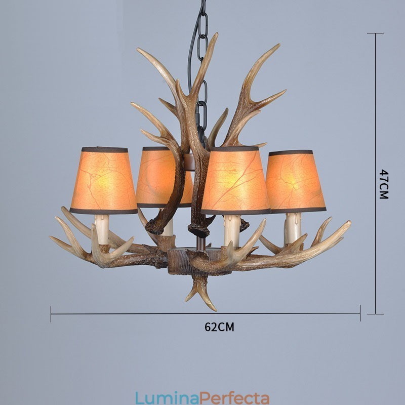 Candelabru antic cu 4 lumini, rustic, artistic, retro, coarne
