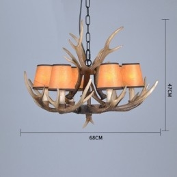 Candelabru antic Antler cu 6 lumini, rustic, artistic, retro, cu nuante
