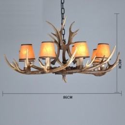 Candelabru antic Antler cu 8 lumini, rustic, artistic, retro, cu nuante