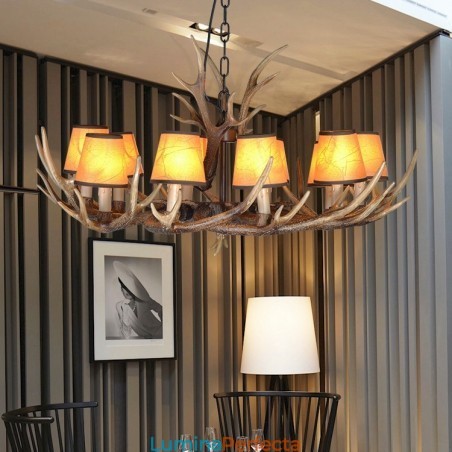 Candelabru antic Antler retro cu nuante Candelabru antic Antler retro cu nuante