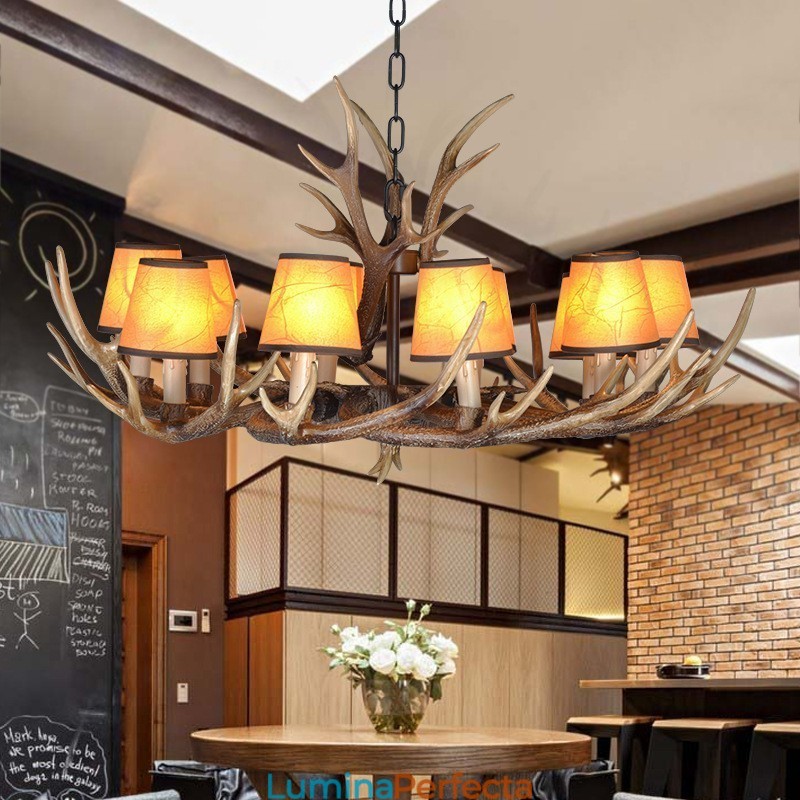 Candelabru antic Antler retro cu nuante