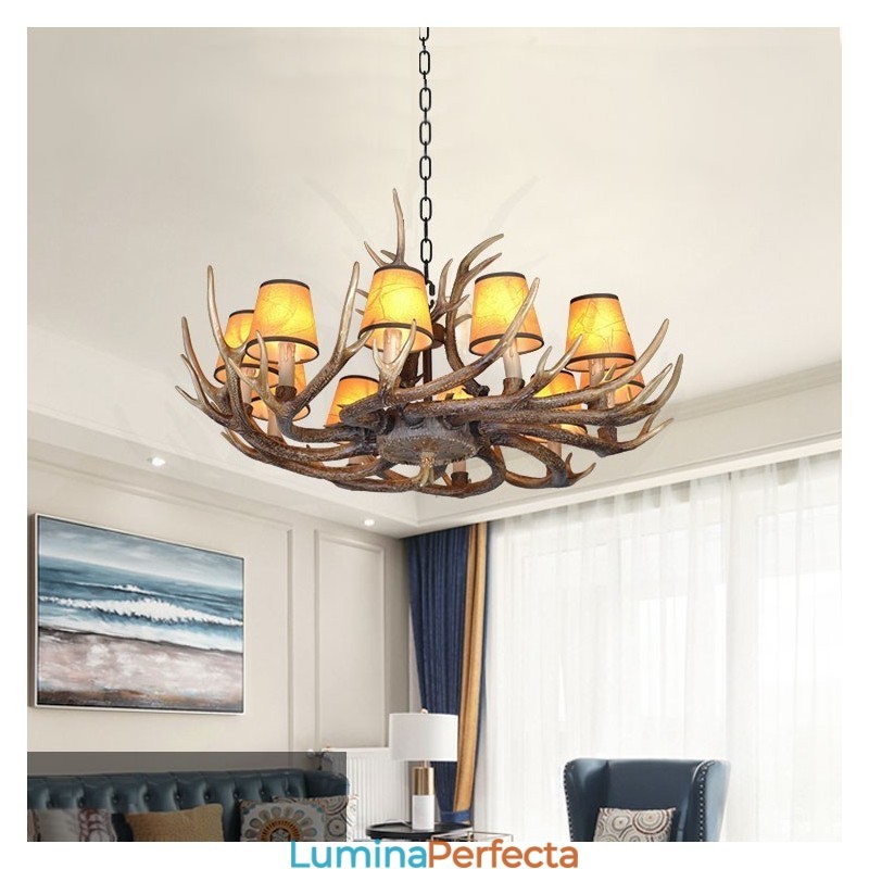 Candelabru antic Antler retro cu nuante