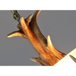 O lumină rustică artistică retro Antler antică cu abajur de sticlă