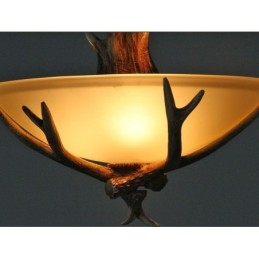 O lumină rustică artistică retro Antler antică cu abajur de sticlă