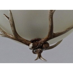 O lumină rustică artistică retro Antler antică cu abajur de sticlă