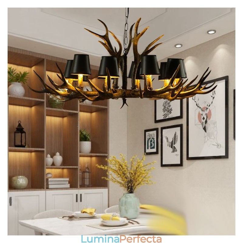 Candelabru antic Antler retro cu nuante