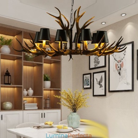 Candelabru antic Antler retro cu nuante Candelabru antic Antler retro cu nuante