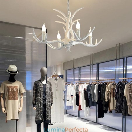 Candelabru antic cu 4 lumini, alb, rustic, artistic, retro Antler Candelabru antic cu 4 lumini, alb, rustic, artistic, retro Antler