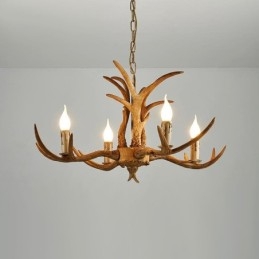 Candelabru antic Antler cu 4 lumini, rustic artistic, retro