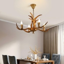 Candelabru antic Antler cu 4 lumini, rustic artistic, retro