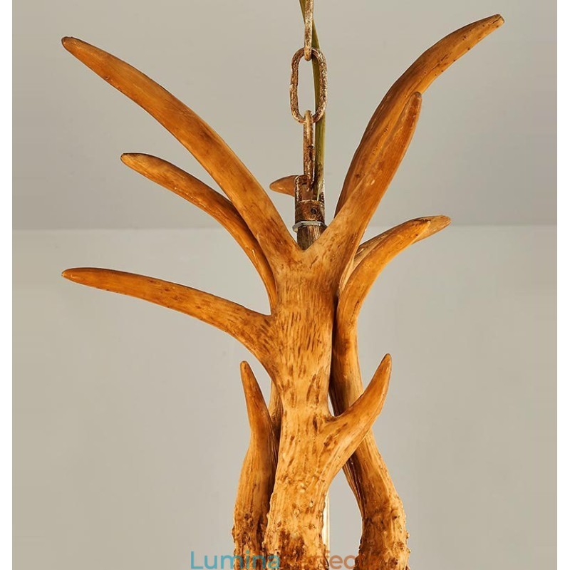 Candelabru antic Antler cu 4 lumini, rustic artistic, retro