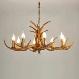 Candelabru antic Antler cu 8 lumini, rustic artistic, retro
