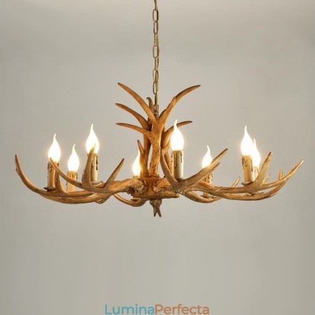 Candelabru antic Antler cu 8 lumini, rustic artistic, retro Candelabru antic Antler cu 8 lumini, rustic artistic, retro