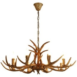 Candelabru antic Antler cu 8 lumini, rustic artistic, retro