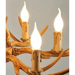 Candelabru antic Antler cu 8 lumini, rustic artistic, retro