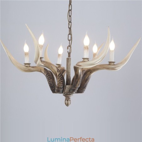 6 Lumini Rustic Artistic Retro Antler Candelabru Antic 6 Lumini Rustic Artistic Retro Antler Candelabru Antic