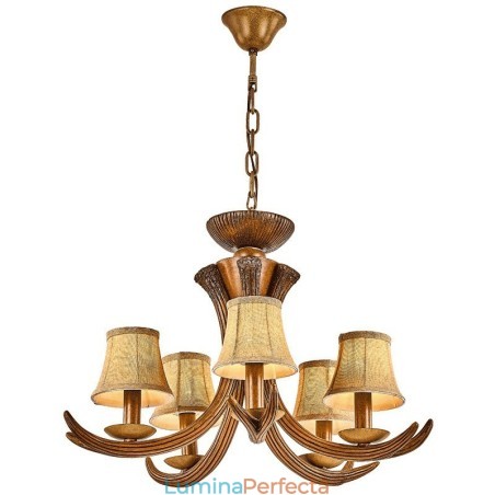 Candelabru antic Antler cu 5 lumini, rustic, artistic, retro, cu nuante Candelabru antic Antler cu 5 lumini, rustic, artistic, retro, cu nuante