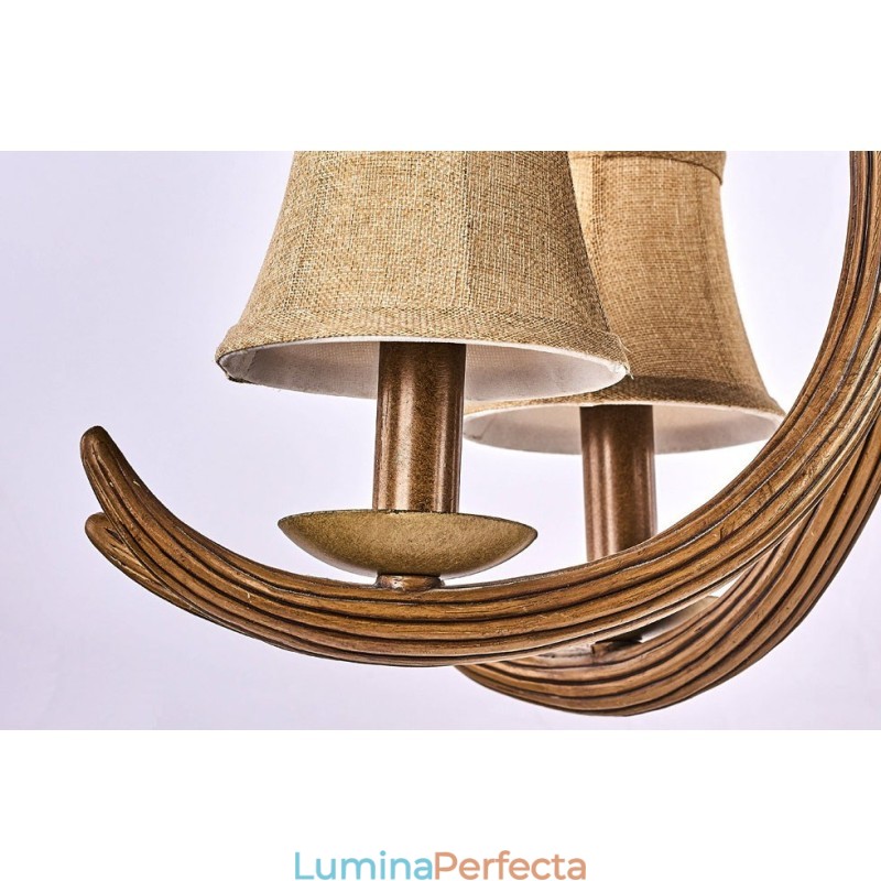 Candelabru antic Antler cu 5 lumini, rustic, artistic, retro, cu nuante