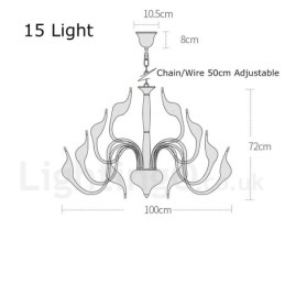 Candelabru din metal galvanizat, modern, contemporan din aur cu 15 lumină