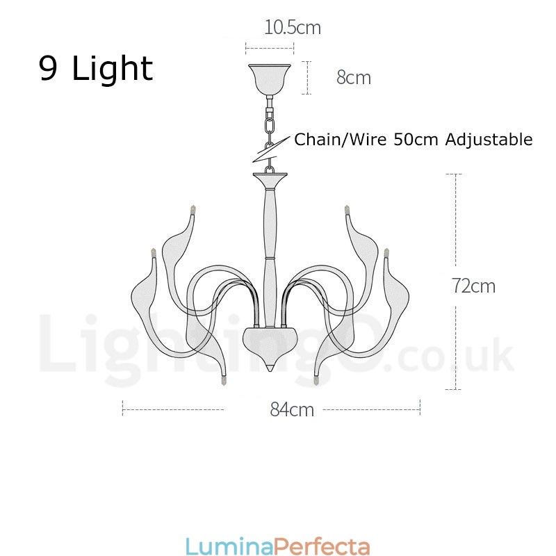 Candelabru metalic galvanizat modern contemporan cu 9 lumini