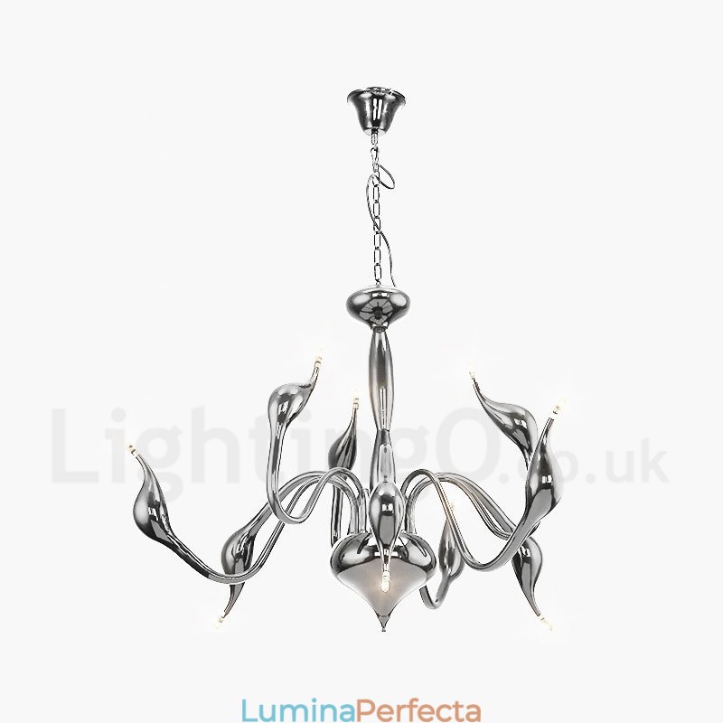 Candelabru metalic galvanizat modern contemporan cu 9 lumini